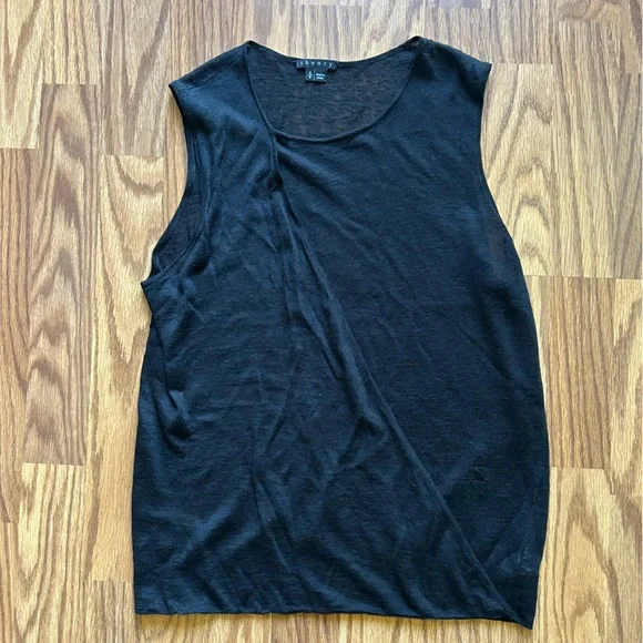 Women’s Theory Black Sheer Sleeveless Top/Blouse. Sz Small - Picture 1 of 8